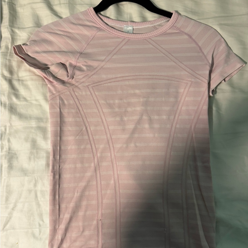 Ivivva Light Pink Striped Short Sleeve Tee